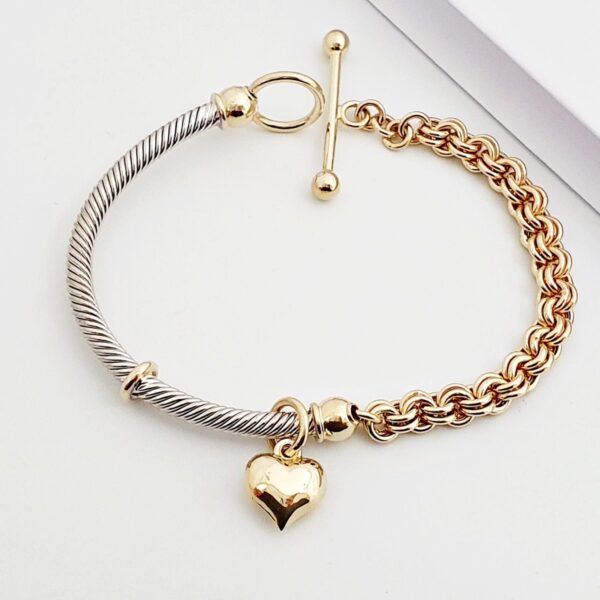 Ying Yang, Gold -Silver Plated Bracelet